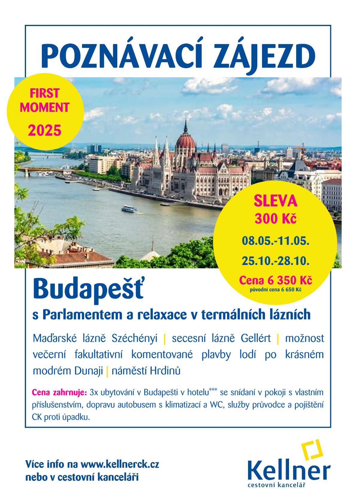 1. Leták Budapešť s Parlamentem a relaxace v termálních lázních 2025